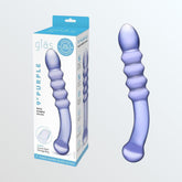 Gläs Purple Rain 8.5" Beaded & Ribbed Glass Dildo